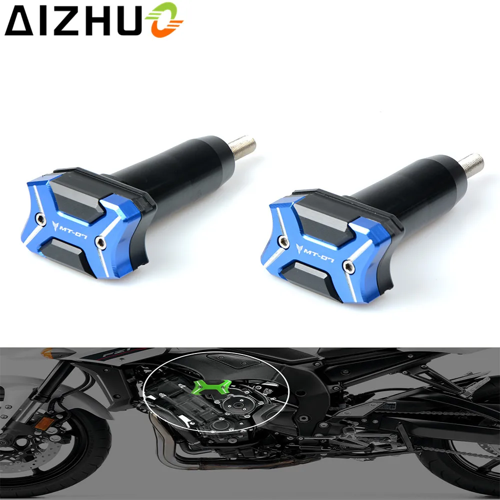 for Yamaha MT-07 Motorcycle Frame slider anti crash Aluminum Alloy with MT-07 logo motor Falling Protection mt 07 2014 2015 2016