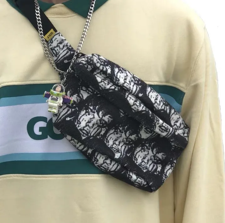 

Brand New Hot Face Tyler The Creator Golf wang Golf Le Fleur Shoulder Bag Side Bag Waist Hip fanny packs Pack 23*18 cm #089
