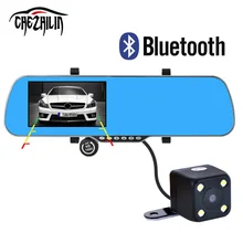 5″ Car DVR GPS Navigation Bluetooth Rearview mirror Android 4.4 Dual Camera Europe/navitel map Truck vehicle gps