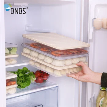 

BNBS Kitchen Can Be Stacked Food Sorting Storage Box Refrigerators Crisper Sealed Tank Dumpling Vegetable Fruit Organizer Box