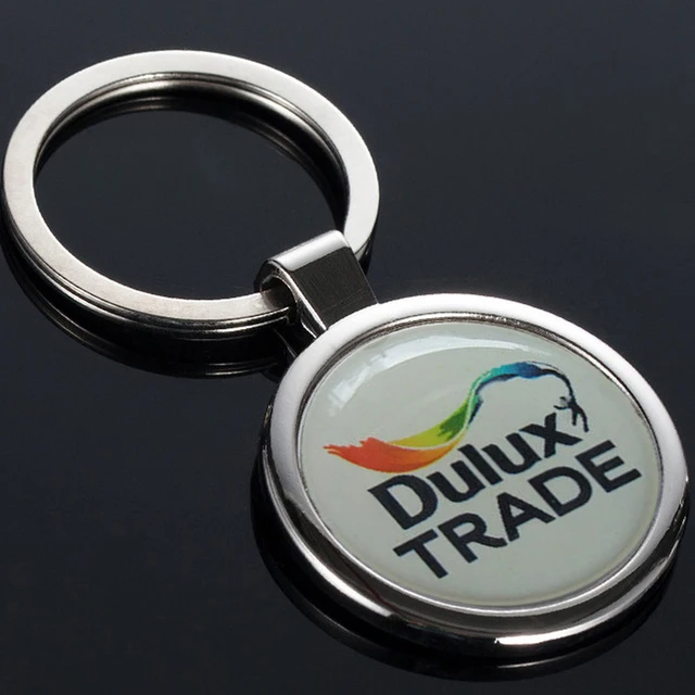 Round Shape Personalized Keyring Custom Logo Metal Keychain Promotional