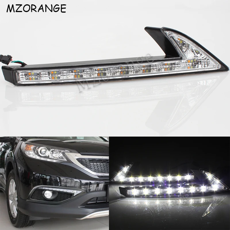 

LED Daytime Running Light For Honda CRV CR-V 2015 2016 DRL Car-styling Daylight Front Fog Lamp With Yellow Turn Signal Light
