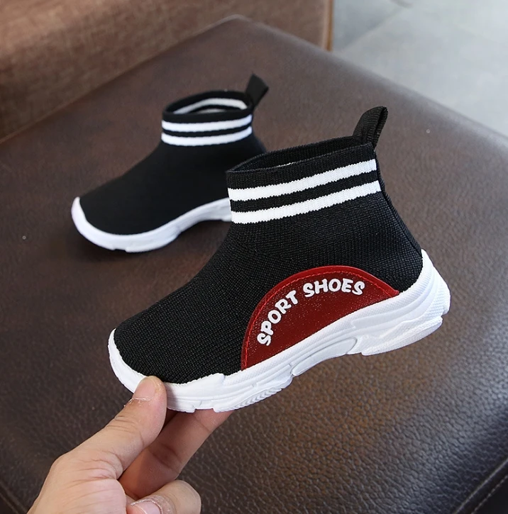 

The New Children Casual Shoes Girls Sneaker For Running Boys Casual Shoes Outdoor Anti-Slippery Knit Kids Shoe Sneaker 22-33