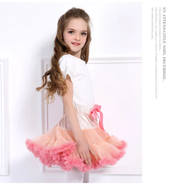 От 1 до 10 лет юбка-пачка для маленьких девочек Новинка весны лето-осень детские юбки для вечерние балетный танец, сплошные шифоновые юбки для детей