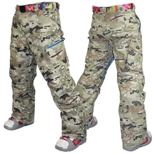 Envío libre pantalones de los hombres pantalones de esquí al aire libre monoboard Gsou nieve snowboard esqui a prueba de viento impermeable transpirable pantalones de esquí