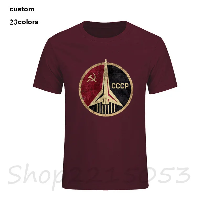 Russia CCCP Yuri Gagarin T-Shirt Men Popular Short Sleeve Crewneck Cotton Family Soviet cosmonaut 1961 T Shirt male tshirt USSR Russia CCCP Yuri Gagarin T-Shirt Men Popular Short Sleeve Crewneck Cotton Family Soviet cosmonaut 1961 T Shirt male tshirt USSR