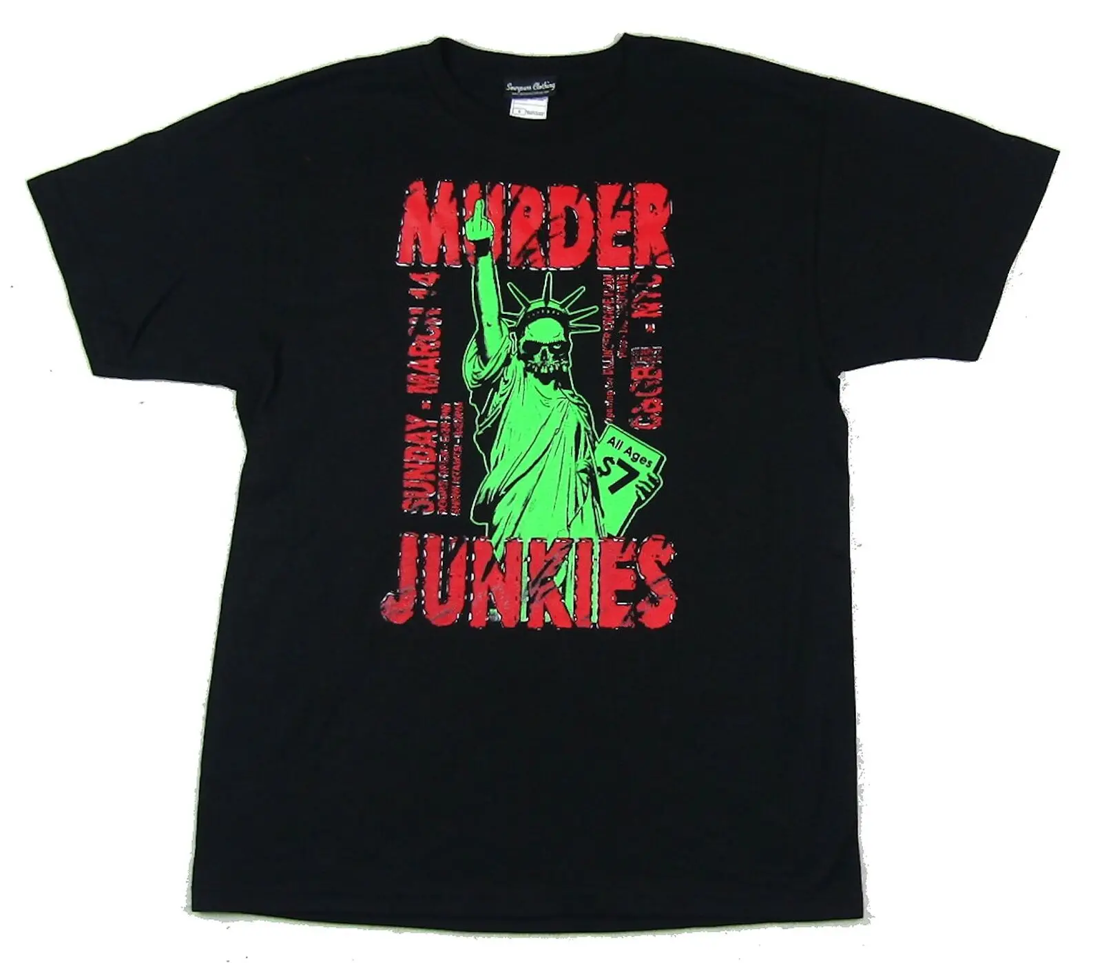 Murder Junkies Liberty Black T Shirt New Official Band Merch GG Allin | Мужская одежда