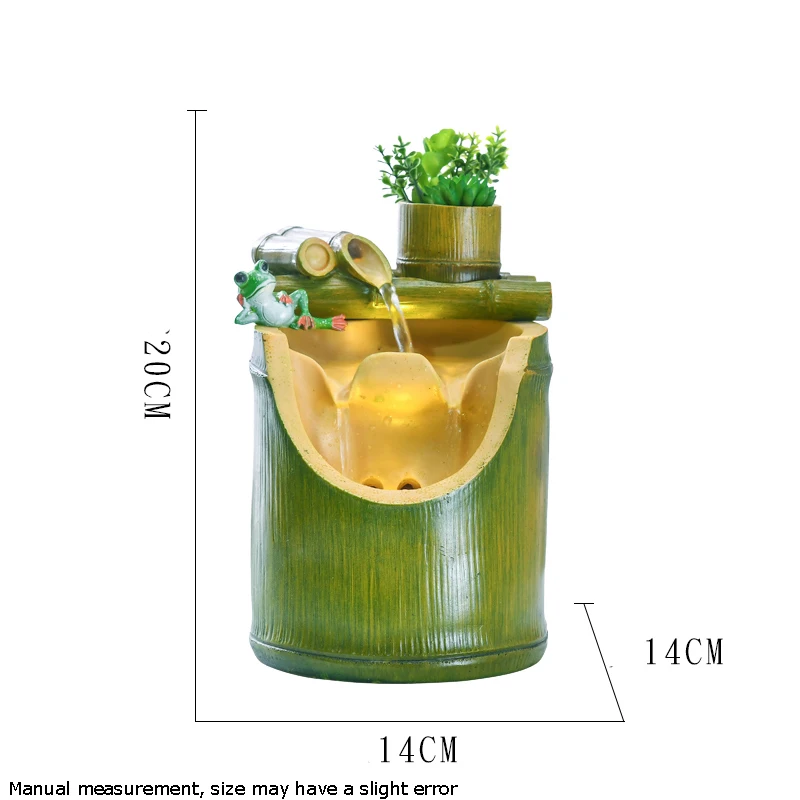 110 V/220 V креативный фонтан из бамбуковой смолы для воды, гостиная, офисный Настольный фэн-шуй, декоративные счастливые украшения для домашнего декора, украшения для бонсай - Цвет: S