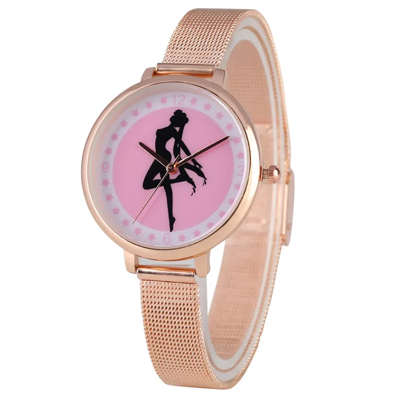 Timekeperer элегантные кварцевые часы для женщин браслет для женщин Styliah матросский узор циферблат часы премиум стальной сетчатый ремешок наручные часы - Цвет: stainless steel band