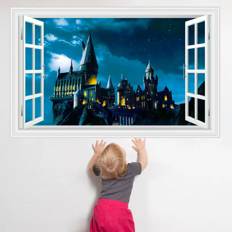 3D-Harry-Potter-Wall-Stickers-School-of-magic-castle-stereo-window-scenery-of-the-living-room (3)