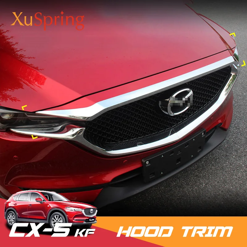 Для Mazda CX-5 CX5 KF Хромированная передняя решетка гриль капот крышка двигателя накладка наклейки полоски украшение автомобиля Стайлинг