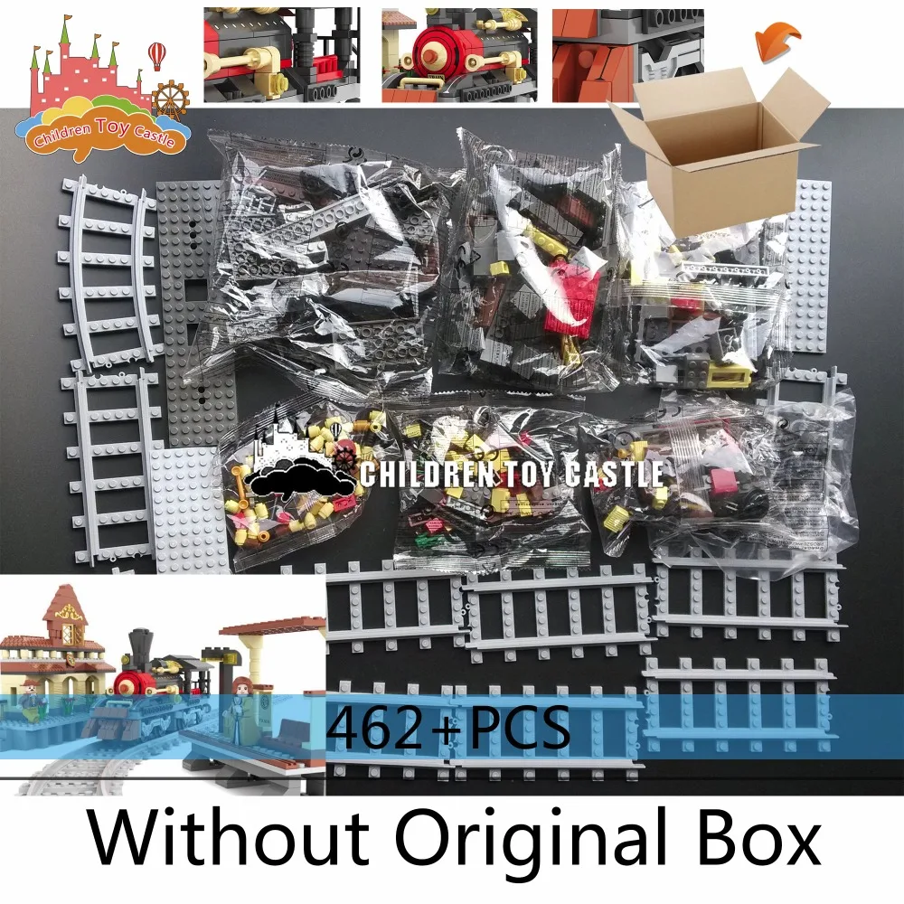 

Train Station building blocks train 462 particles Train Bricks Blocks children's educational toys Compatible With legoe