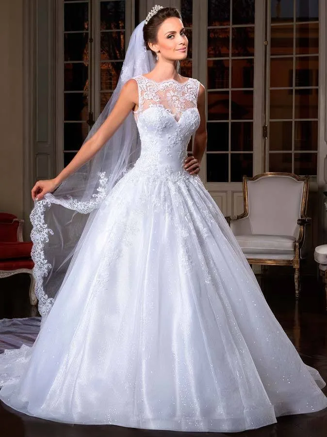

2014 Best Selling Organza Wedding Dress See Through Corset Wedding Bridal Gowns Vestido De Noiva