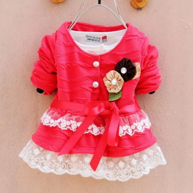 Весенне-осеннее Детское пальто модное кружевное пальто с цветами для девочек Легкая Одежда для маленьких детей