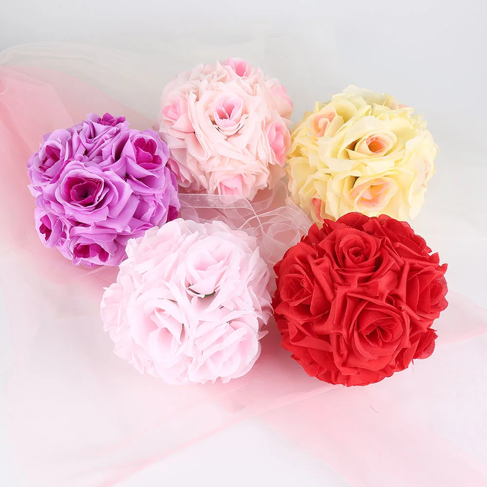 

1PCS 15*21cm Artificial Silk Flower Balls for Wedding Decoration 15CM Rose Wedding Ball Hanging Flower Ball Event Party Supplies