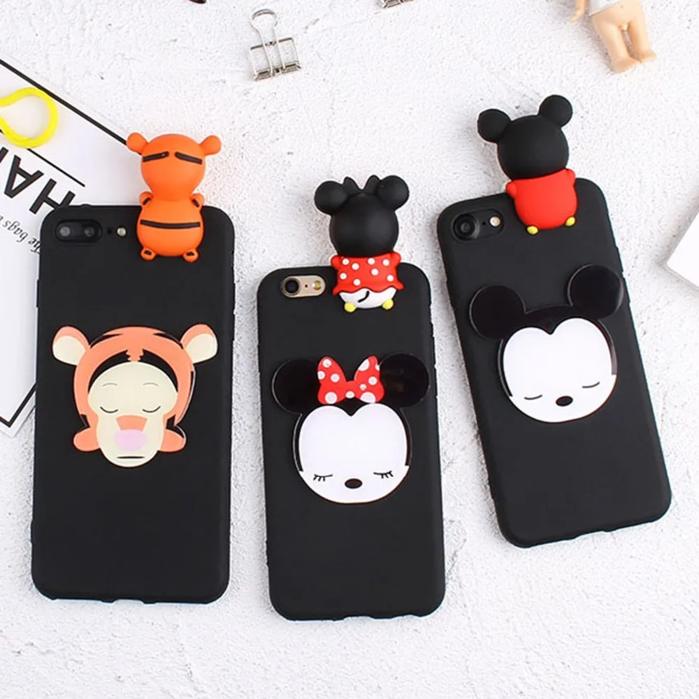 

Cute 3D Cartoon Mickey Minnie Case For Samsung galaxy Note 9 Note 8 Tigger daisy Soft Cover for Samsung S6 S7 edge S8 S9 S9 plus