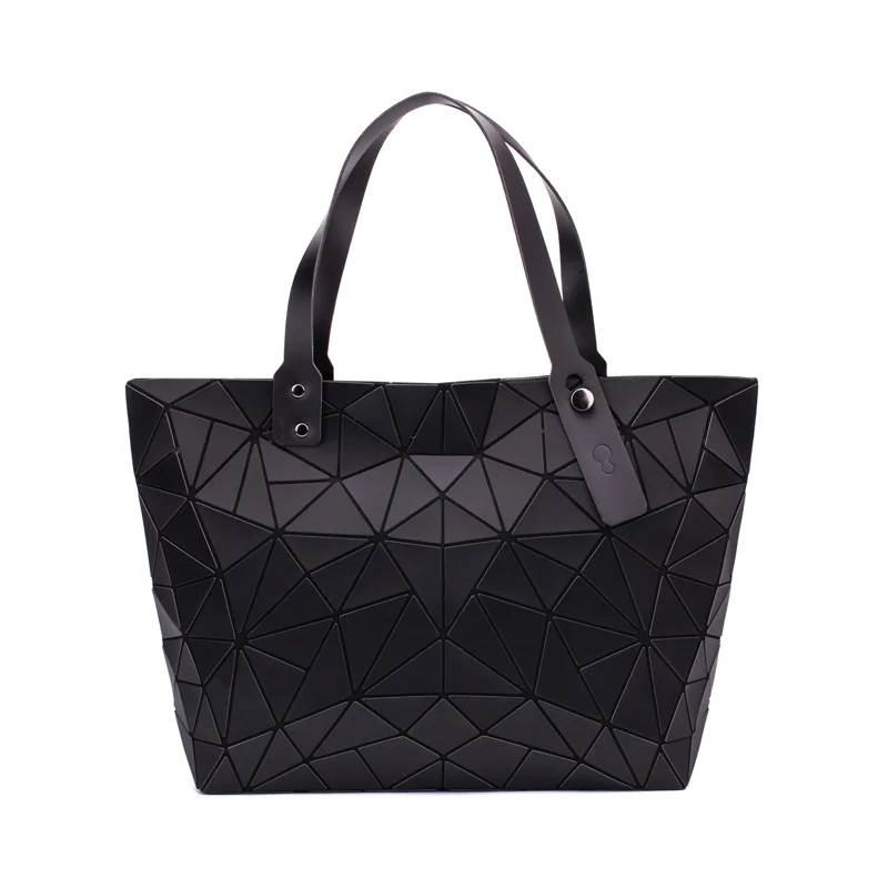 Koop Matte Womens Handtas Diamond Tote PU Geometrische Messenger Schoudertas Laser Vlakte Vouwen Tassen Mode Toevallige Boodschappentas bolso