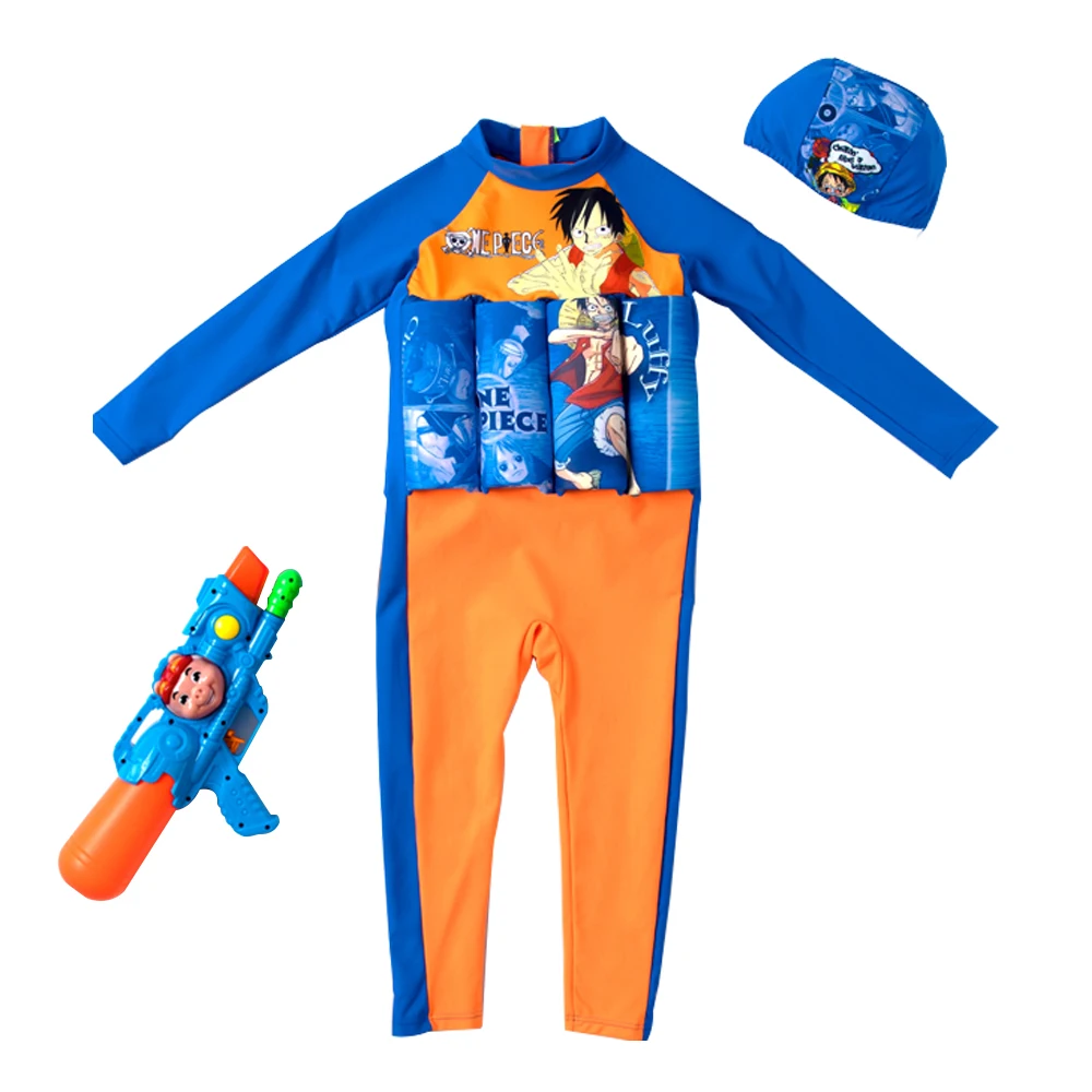 

Kids Boys Float Swimming Suit Long Sleeve Flotative Swimsuit Detachable Float Swimwear Full Body Swimwear Protect Safe Swimsuit