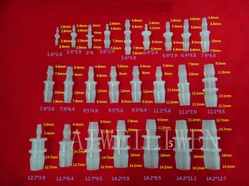 

two-way straight plastic reducing nipple tube pagoda joint barb fitting coupling hose different Diameter Axis Recuce connector