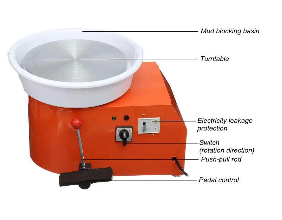 Гончарный станок электрический гончарный круг DIY глиняный инструмент - Цвет: US plug