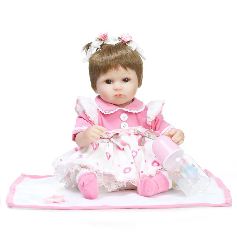 18 дюймов 42 см Reborn Baby Doll силиконовая кукла новорожденного куклы игрушки для