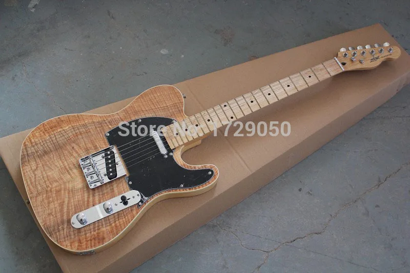 

China guitar factory custom 2017 new New solid body Natural color Maple Wood top standard TL electric Guitar 1221