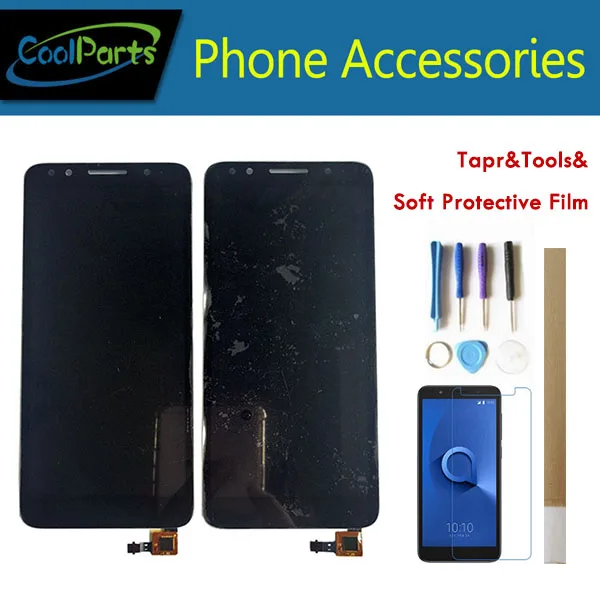 

1PC/Lot For Alcatel 1X 5059D 5059A 5059I 5059X 5059Y OT5059 LCD Display Screen+Touch Screen Digitizer Black Color With Kits
