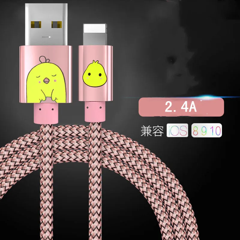 Милый Кот мультфильм USB кабель для iPhone 7 8X6 s XR plus Быстрая зарядка мобильного