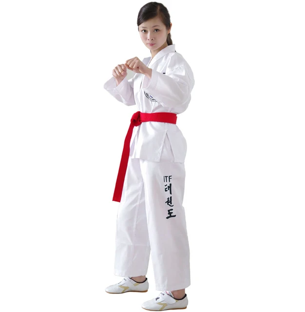 10pcs/lot ! 100% Cotton Taekwondo dobok adult children taekwondo outfit ...