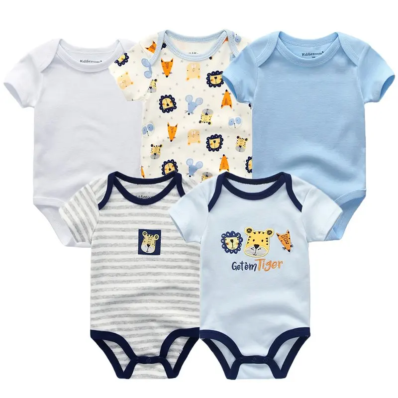 Топы унисекс; качественные детские комбинезоны; 5 шт./лот; хлопковые пижамы для новорожденных мальчиков и девочек 3, 6, 9, 12 месяцев; летняя одежда; Roupas de bebe - Цвет: BDS5150