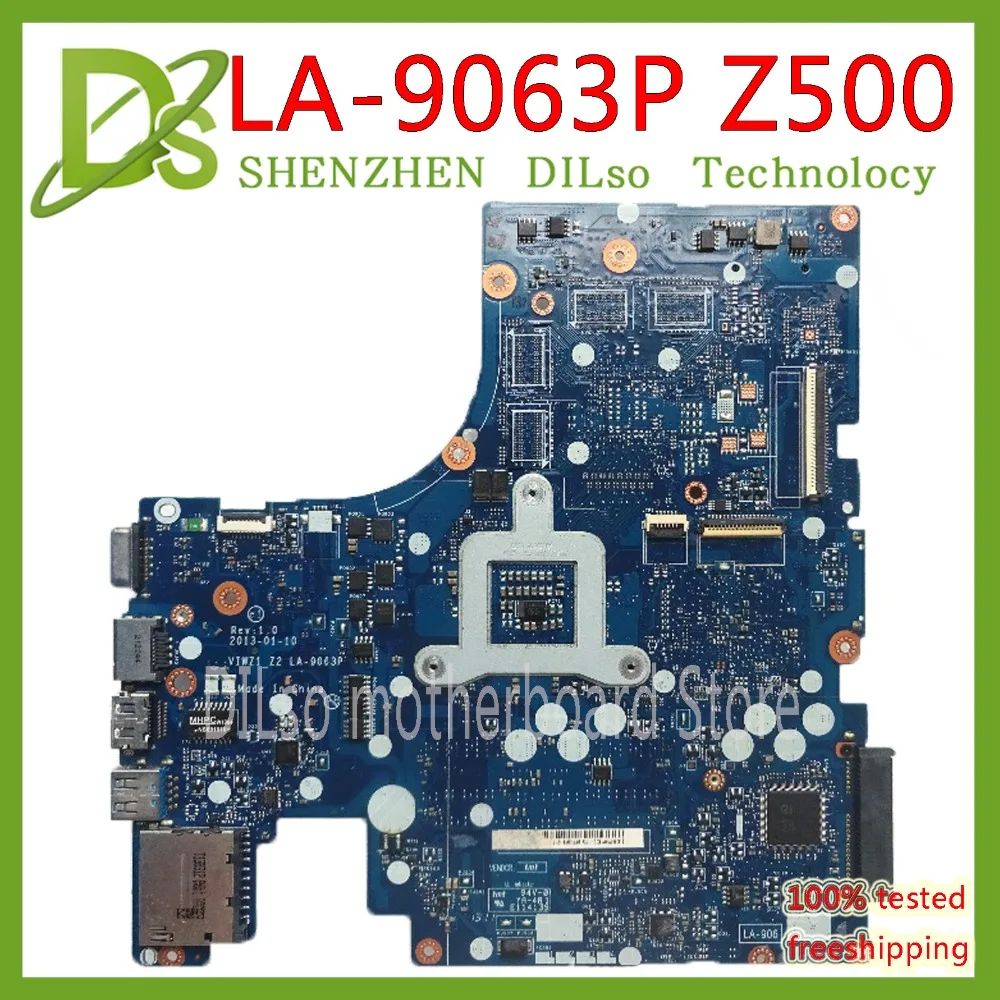 KEFU LA-9063P For Lenovo Z500 laptop motherboard VIWZ1-Z2 LA-9063P Z500 without GPU DDR3 original motherboard 100% Test work