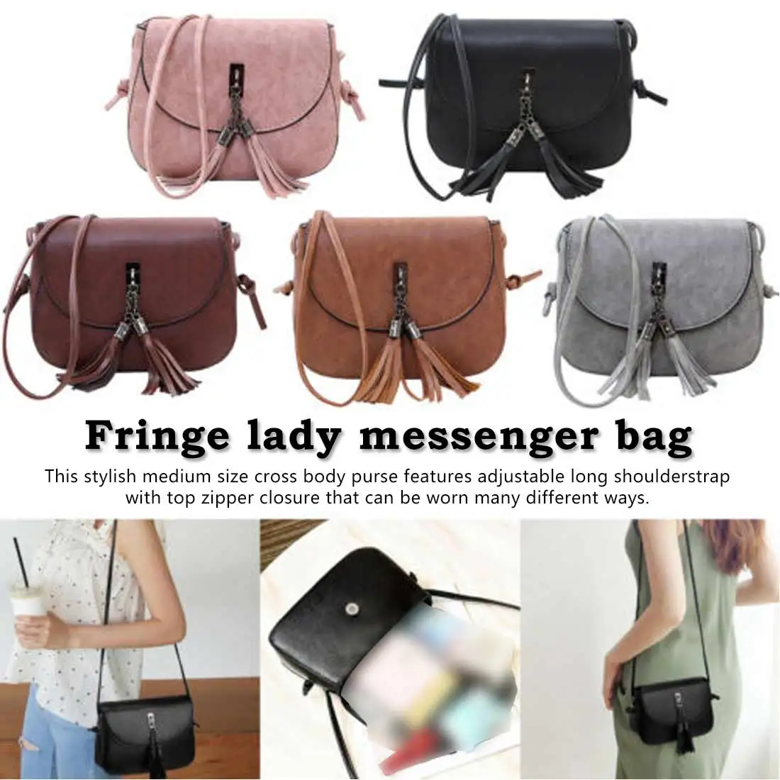 Женская сумка из искусственной кожи с кисточками; женская повседневная кожаная сумка на плечо; мягкая сумка-мессенджер; небольшие сумочки с клапаном