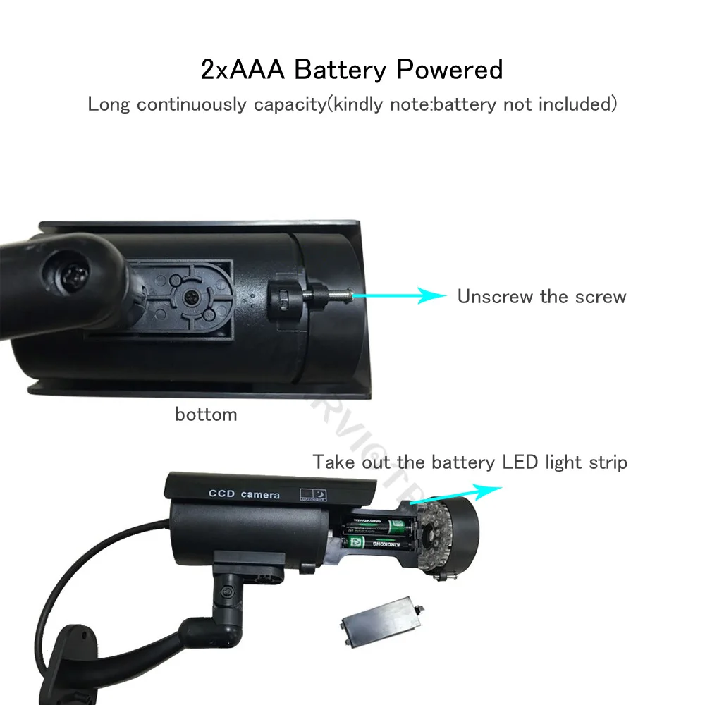 Наружная поддельная камера для домашнего видеонаблюдения, манекен камеры видеонаблюдения, видекам, мини-камера с питанием от батареи, мигающий светодиодный
