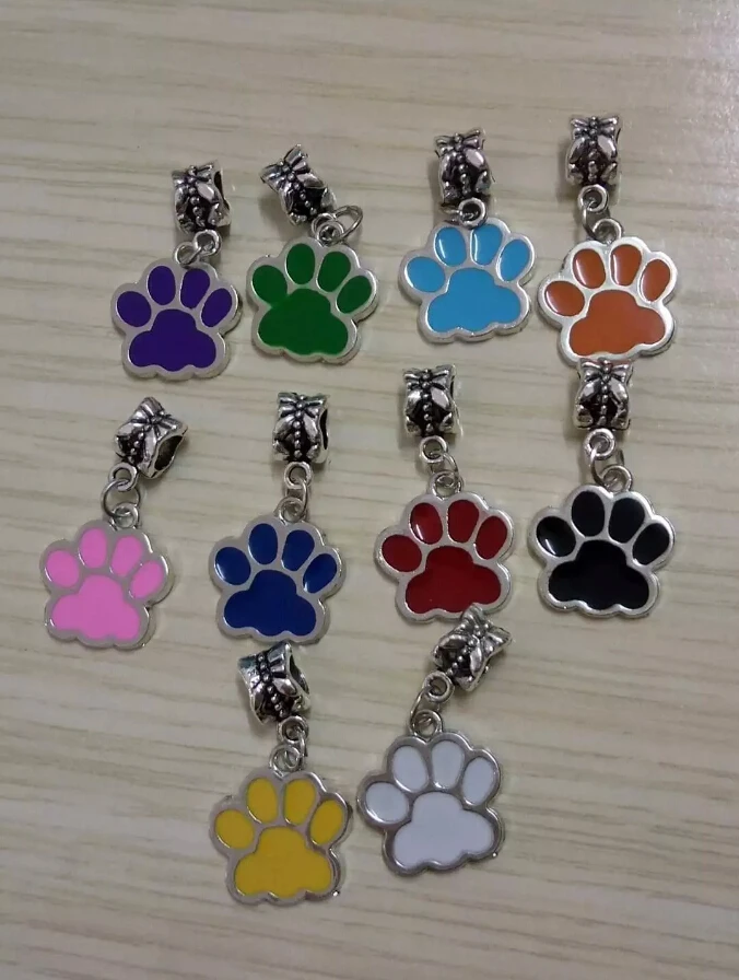 

100pcs Fashion jewelry Vintage Enamel cat/dog paw Charm Pendants&Necklace Fit Bracelet Jewelry DIY Accessories C288