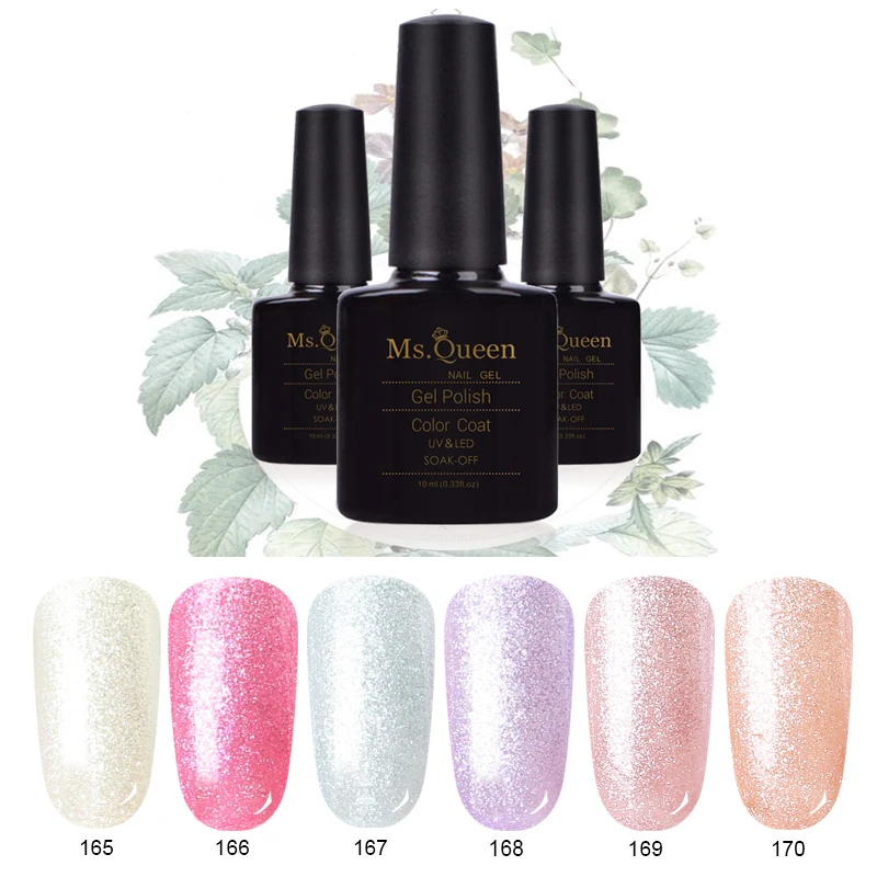 

Ms Queen 6 Pack / Set Super Shiny Nail Polish Gift Box 10ML Gel Nail Adhesive Semi Permanent LED Nail Glue Set Nail Art Set