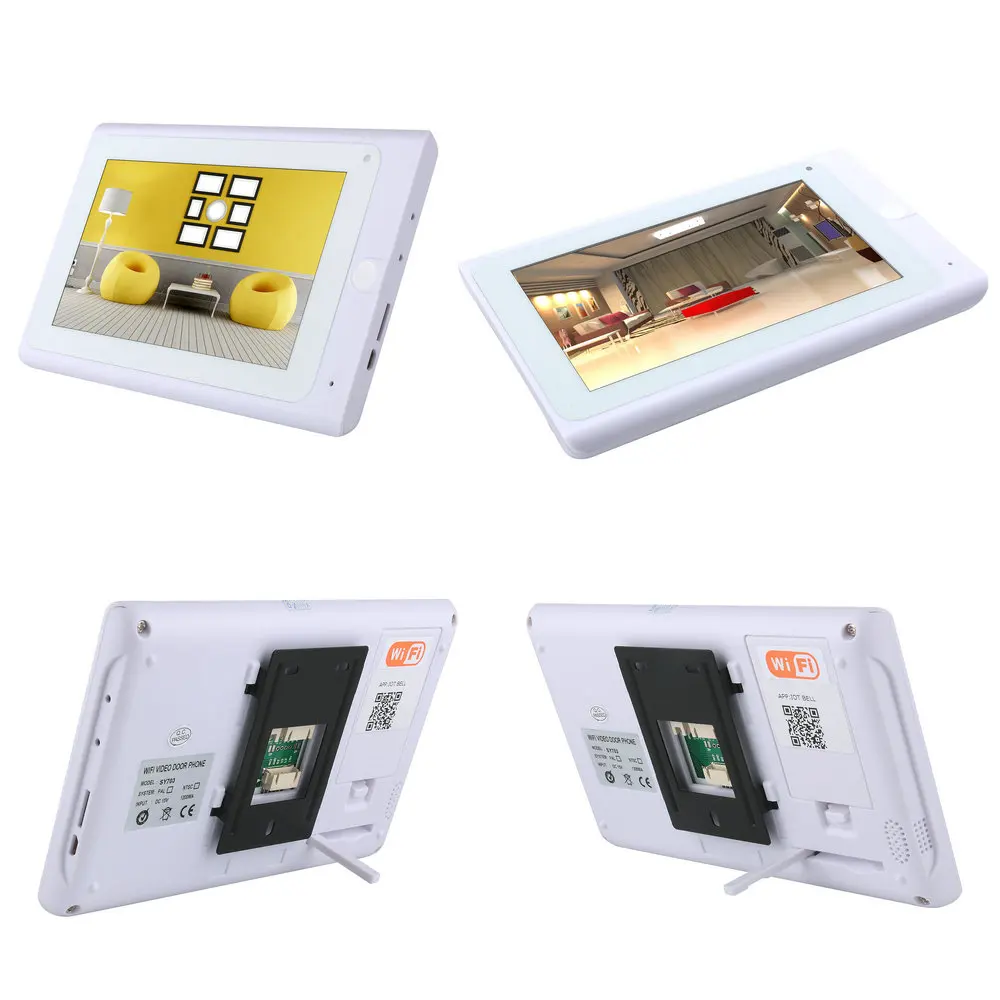 Yobang безопасности приложение управление 2x7 дюймов монитор отпечатков пальцев RFID пароль камера Wifi беспроводной видео телефон двери дверной