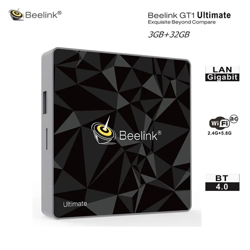 

Beelink GT1 Ultimate Android 7.1 TV Box Amlogic S912 Octa Core CPU 3G RAM 32G ROM Media Player Bluetooth 4.0 FHD 4K Set Top Box