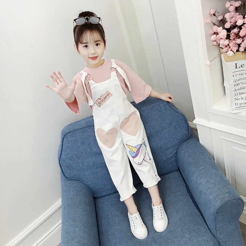 

Girls'Belt and Trousers Suit 2019 Spring Fashion New Style Fashion Kids' Loose Korean Version Leisure Two-piece Suit