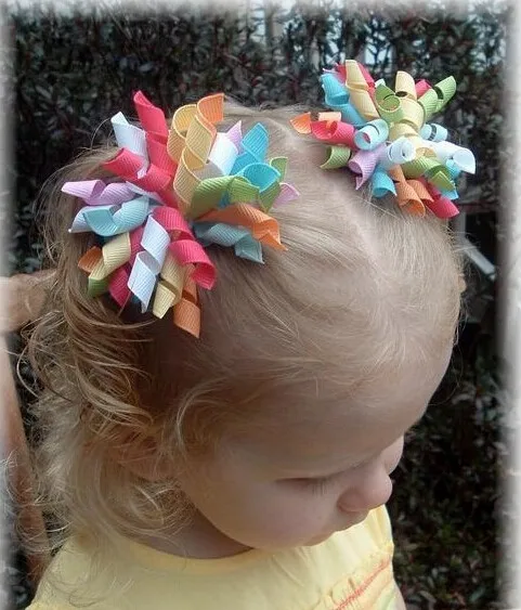 metal hair clips Curly Ribbon Tassel Loop Korker for Girl Women Hair Flower Bowknot Clip Corker Streamers Bobbles Ties Accessories 10pcs PD021 headbands for women