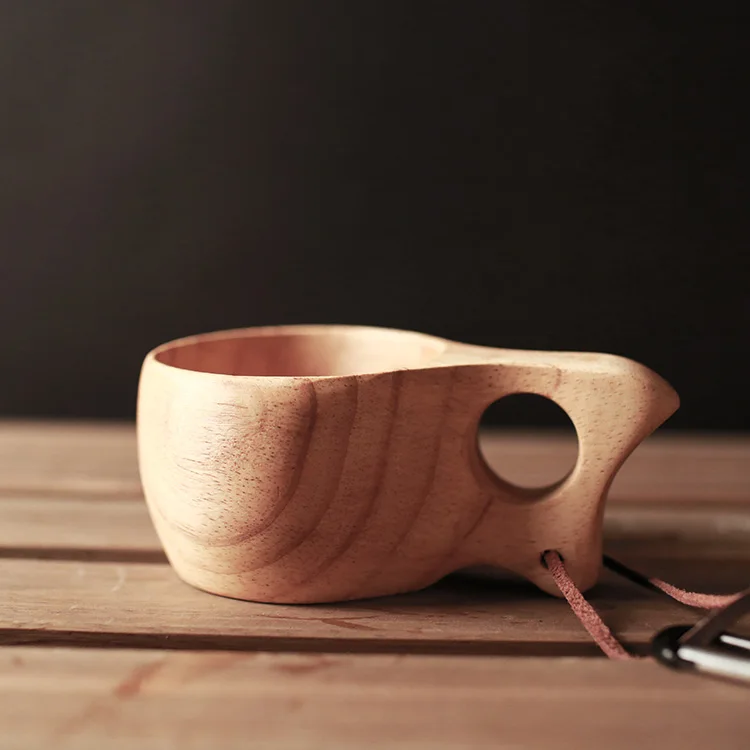 Wood Mugs Creative Tea Cups 180ml With Rope And Handgrip Export Finland European Style Coffee Mug Wholesale Price | Дом и сад