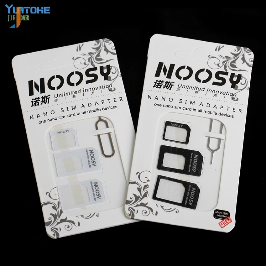 Noosy 4 в 1 Nano sim-карта для Micro SIM Nano Micro для Mini SIM адаптер для Iphone 8 7 samsung S8 sim-карта адаптер 500 компл./лот