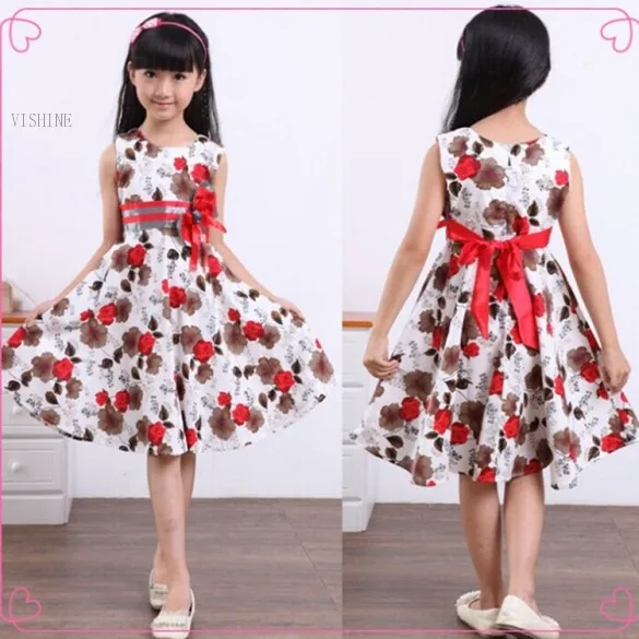 Free Shipping Girl Dress Girl's Sleeveless O Neck Tutu Princess Flower Bowknot Party 36 | Детская одежда и обувь