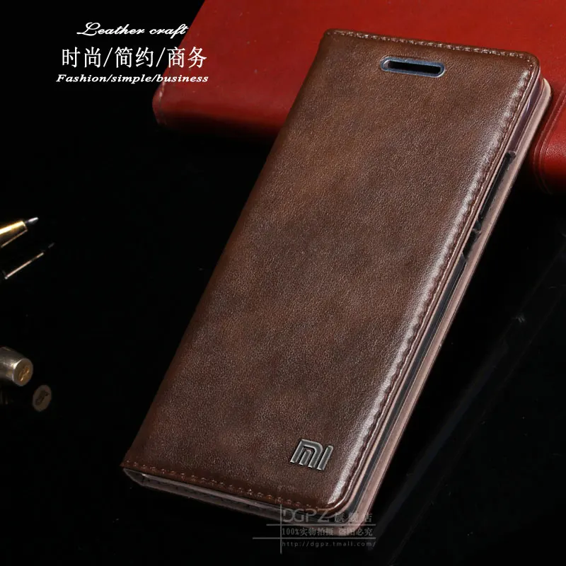 

High quality Original brand 100% real genuine leather flip cover case for Xiaomi Redmi Note 2 phone cases free shipping