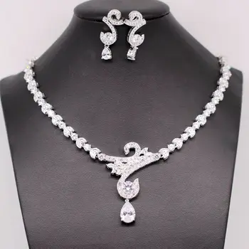 

GZJY Elegant Fashion Jewelry Sets Gold Color Zirconia Crystal Wedding Jewelry Sets African Jewelry Set Necklace Earrings