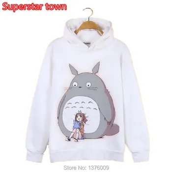 

Kawaii Hoodies Cartoon Totoro Hoody Sweatshirt Women Harajuku Japanese Anime Lolita Warm Hoodie Tops Pullovers