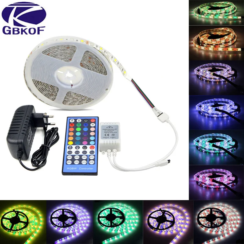 RGB DC 12 В светодиодный светильник, водонепроницаемый 10 м 5 м RGBW RGBWW 5050 60 светодиодный s/M SMD неоновая лента, Светодиодная лента, диод, Wifi контроллер, набор