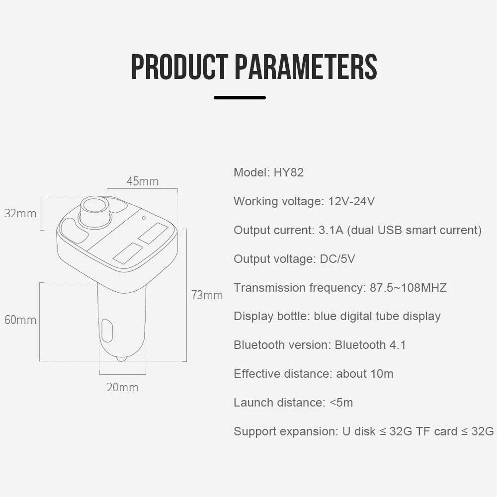 Fm-передатчик Aux модулятор беспроводной Bluetooth автомобильный комплект автомобильный радиоприемник MP3-плеер громкой связи Автомобильный 3.1A двойной зарядное устройство usb