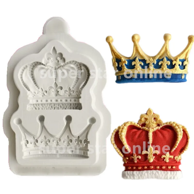 Crowns Princess Queen Prince 3D Silicone Mold Fondant Cake Molds