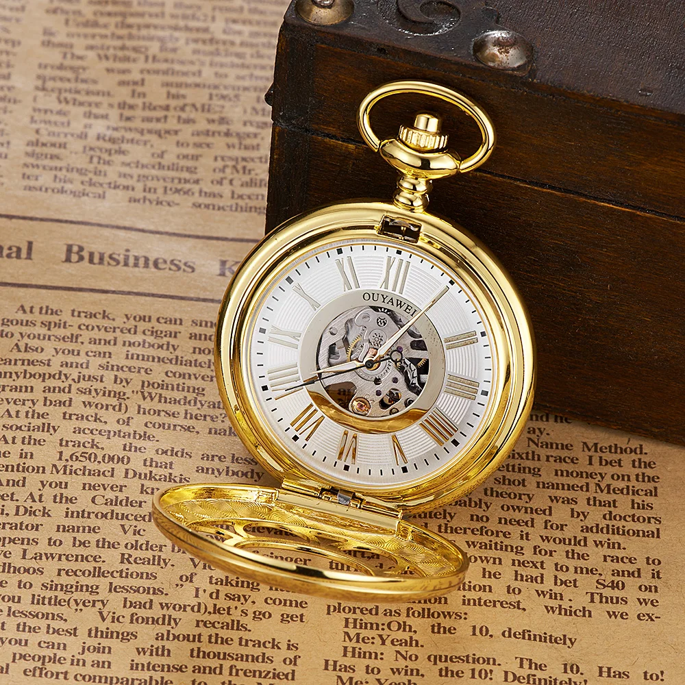 Top Brand OYW Mechanical Pocket Watch Skeleton Style Watch Men Male