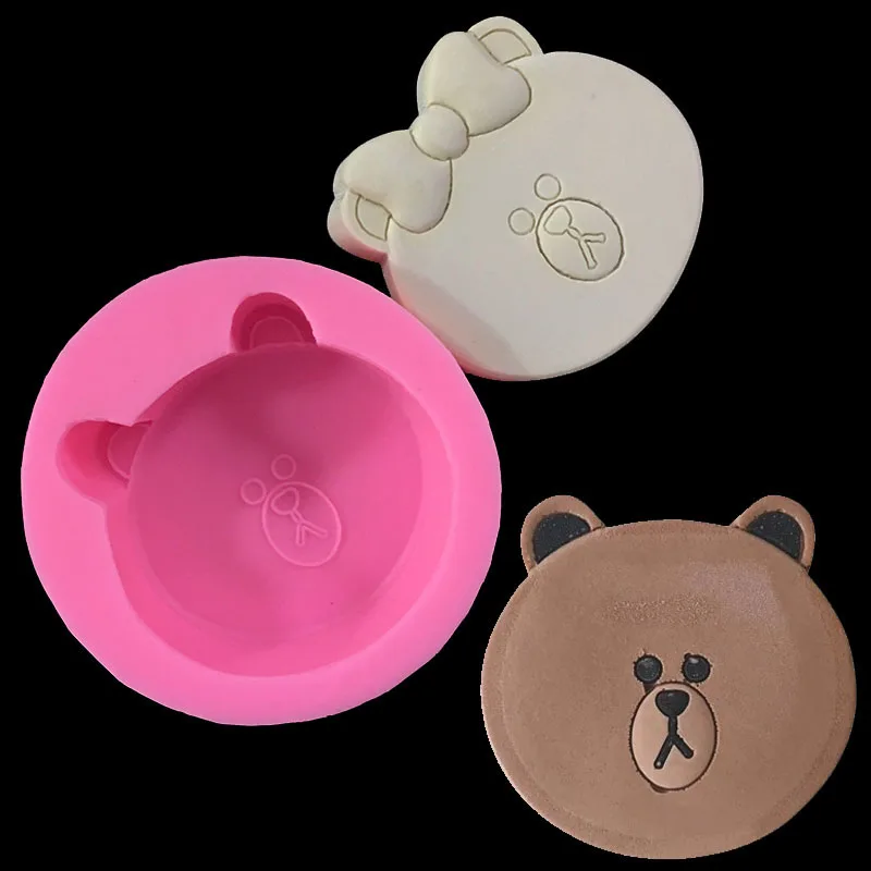 Baking Cake Fondant Tools Bear Moon Cute Polymer Clay Mould Chocolate Candy Soap Molds Bakeware Pudding Jelly Mould For Party
